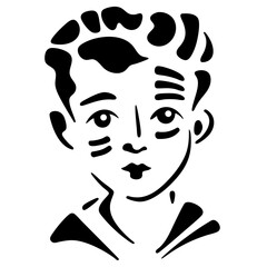 Baby Boy Portrait Abstract Illustration