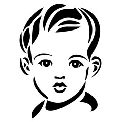 Baby Boy Portrait Abstract Illustration
