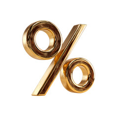 Luxury Golden Percent Icon with Glow