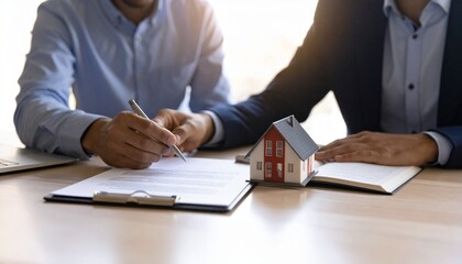 Real estate contract consultation scene