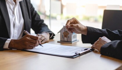 Real estate contract consultation scene