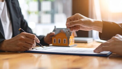 Real estate contract consultation scene