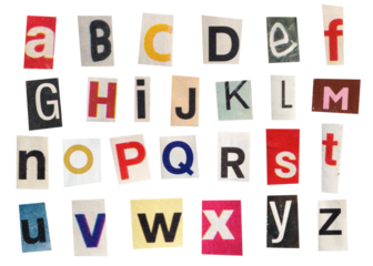 ransom collage alphabet