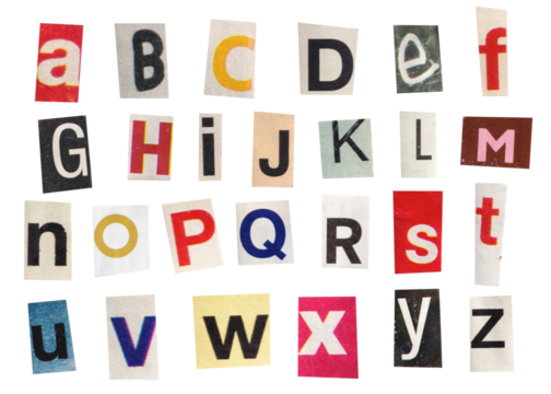 ransom collage alphabet