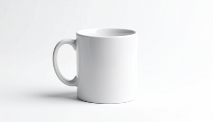 Obraz premium A coffee mug mockup isolated on a white background for branding.
