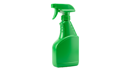 3d green spray bottle isolated on white
