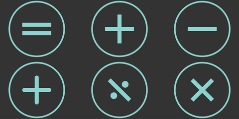 Modern Math Icon Mega Bundle: Symbols, Buttons & UI Essentials. Plus, minus icon set. Add and Subtract Icons. Set of plus and minus symbols in circular and square shapes . math icon. Plus, minus eps10