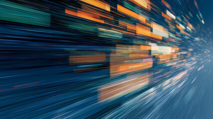 Abstract motion blur representing digital data transmission and speed