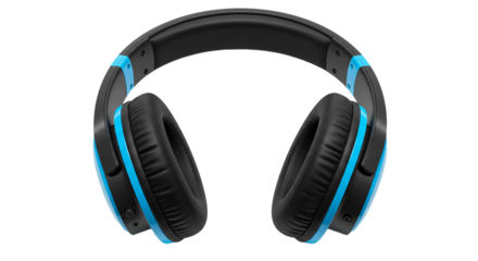 3d blue and black headphone icon