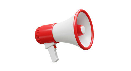 3d red and white microphone speaker icon