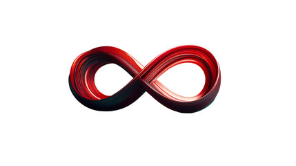 Naklejka premium Abstract glossy red infinity symbol concept illustration on transparent background