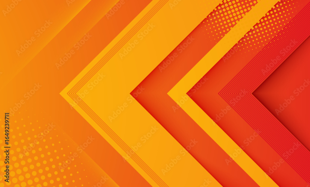 Wall mural abstract orange background with geometric patterns and modern vector design