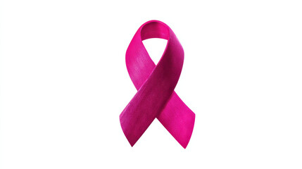 Breast cancer awareness pink ribbon symbol on white background