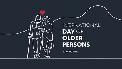 International day of older persons celebration with loving elderly couple
