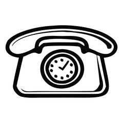 Vintage Rotary Telephone Silhouette | Retro Phone Icon | Classic Communication Symbol Design