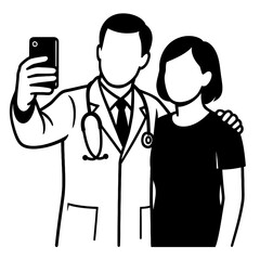 Modern Doctor and Patient Taking a Selfie Together