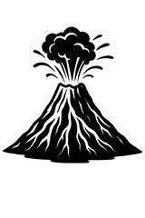 Active Volcano Eruption: Dynamic Burst of Steam and Debris from Summit