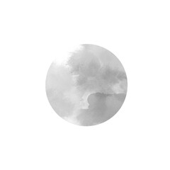 Abstract watercolor backgrounds circle with gradient stains and spots in grey and white tones.