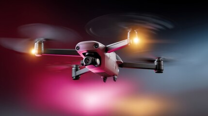 Innovative Drone Technology Monitoring Environment with Dynamic Lighting Effects