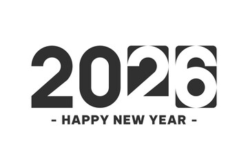 2026 Happy New Year logo design іsolated on white background. Design template banner, brochure, card. Vector illustration