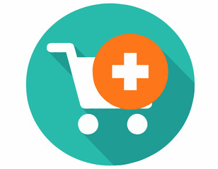 Shopping Cart with Plus Sign – Add to Cart E-Commerce Vector Icon