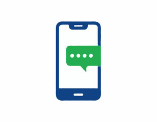 Minimalist Smartphone with Chat Bubble Icon – Modern Messaging Vector
