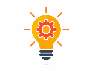 Innovation Icon – Light Bulb with Gear Vector Design