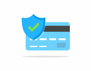 Secure Payment Icon – Credit Card with Shield Vector
