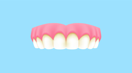 Upper teeth (Yellow-2) illustration vector design. Dental care concept.
