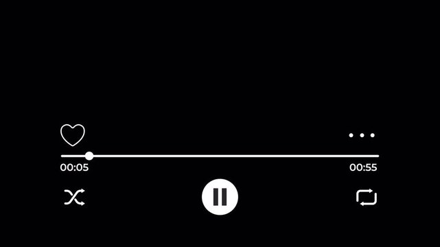 Music player interface featuring a heart icon, menu dots, and a 60 second track duration