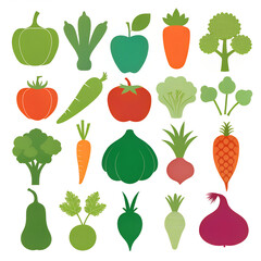 vegetables set isolated on white