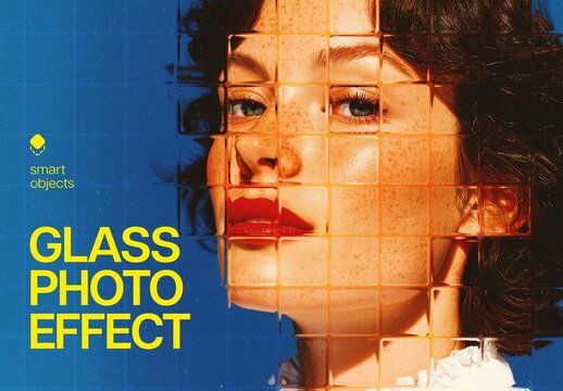 Glass Refraction Photo Effect Mockup