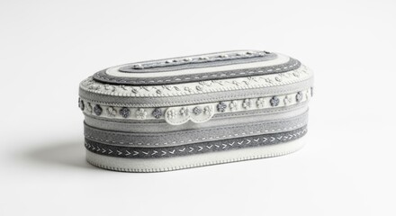 Hand-crafted felt casket on a solid white background