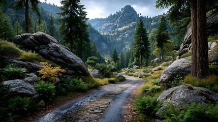 Obraz premium mountain river in the mountains