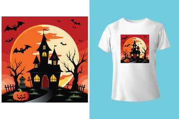 Halloween Pumpkin Vector Illustration T-shirt Design