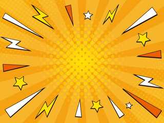 ポップなコミック風の集中線の背景素材