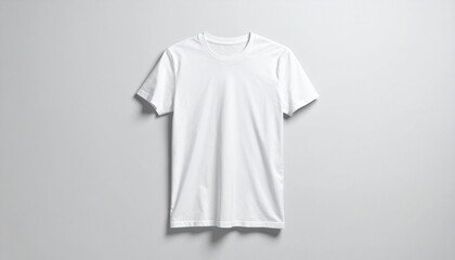 Clean White T-Shirt Isolated on a Gray Background Studio Shot.