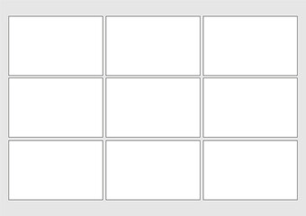Blank templates for comic strips, ideal for creative expression. Printable storyboard sheets for manga, webtoon, and cartoon drawing.
