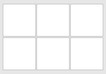 Blank Comic Strip Template Pages. Blank Sheet for creativity. Printable Manga, Webtoon, and Cartoon Storyboard Sheets for Drawing and Illustration. 
