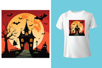 Halloween Pumpkin Vector Illustration T-shirt Design