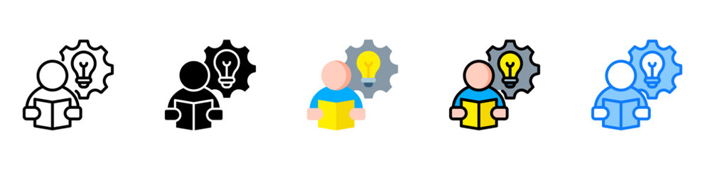 Learning icon multiple style 