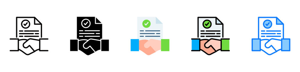 Agreement icon multiple style 