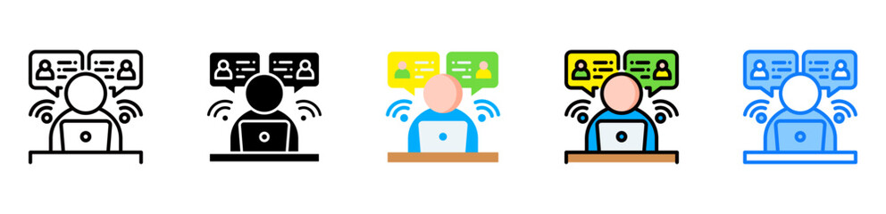 Telecommuting icon multiple style 