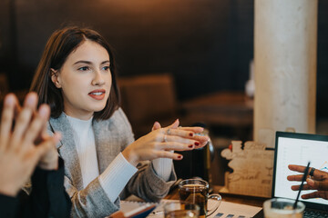 A diverse group of professionals engaged in brainstorming strategies during an outdoor business discussion.