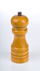 Light-colored wooden pepper mill