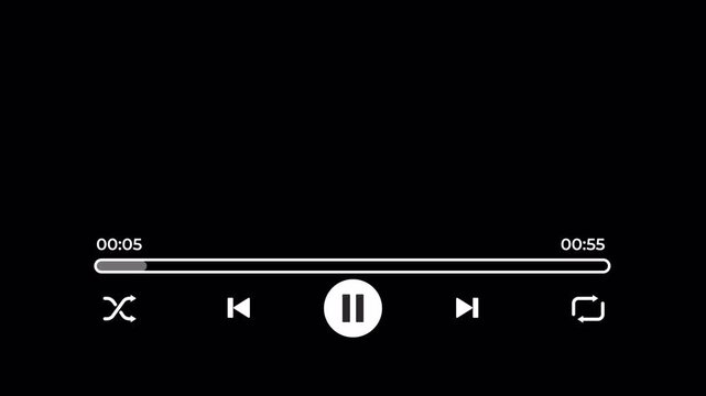 Digital music player interface with playback controls and a 60 second track duration