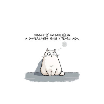 Funny Overthinking Cat Meme
