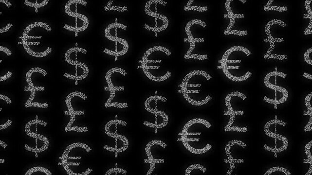 Currency - Dollars, Euros, Pounds. Zooming