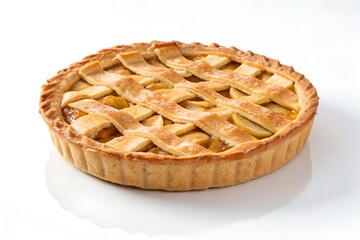 Classic Apple Pie Tart with Lattice Crust, High-Key Studio Product Shot