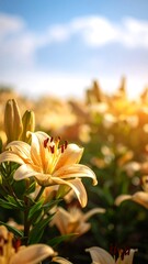 Light-filled lily field